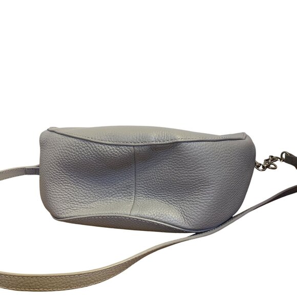 Ted Baker Grey Leather Crossbody Bag With Chain Strap & Metal Ring Detail - Picture 6 of 6